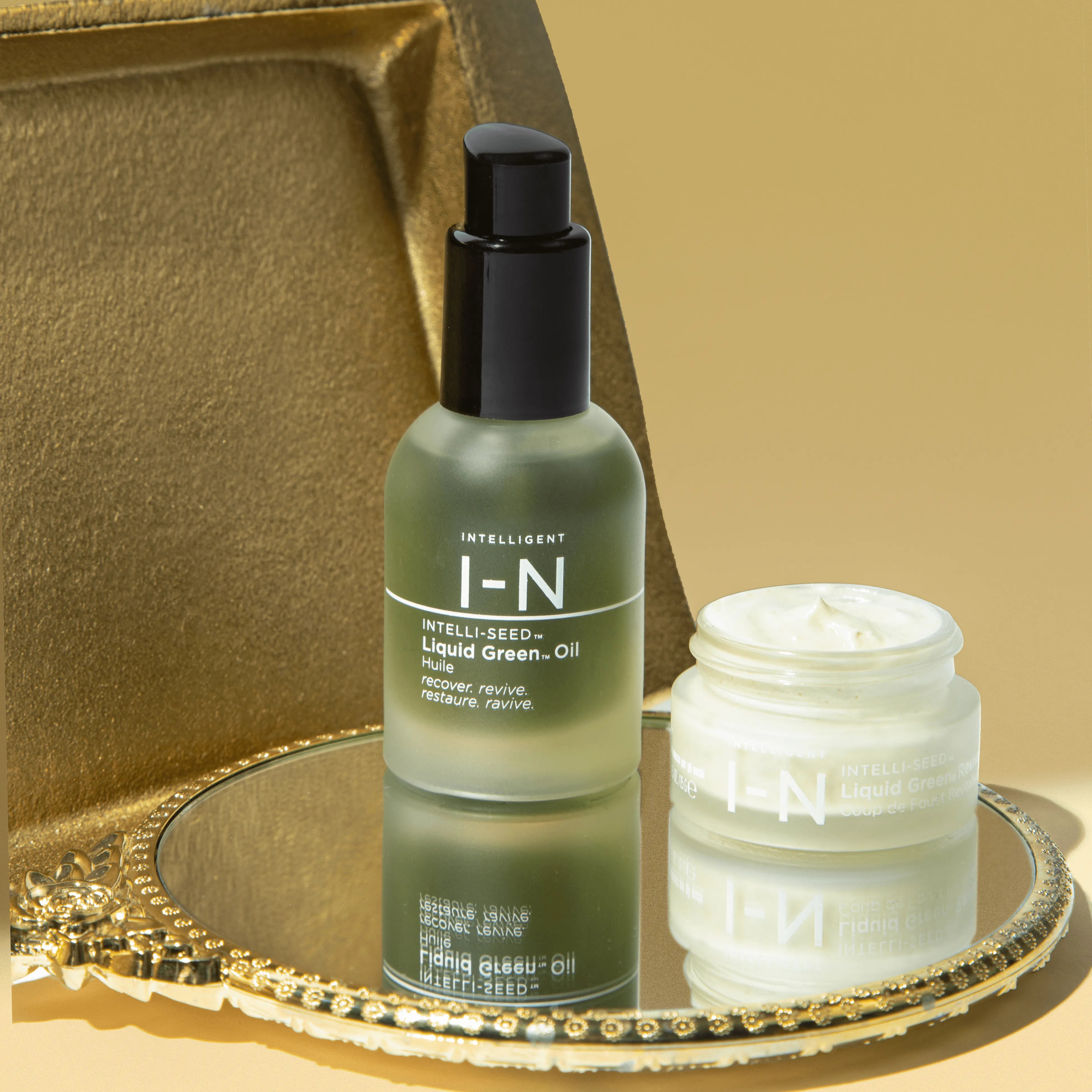 Intelligent Nutrients | Liquid Green Face Oil + Revival Eye Whip