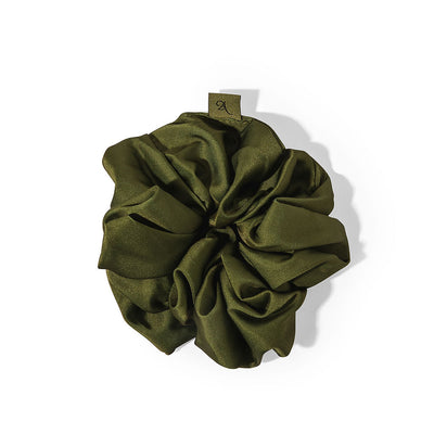 ARETÉ Green Satin Scrunchie