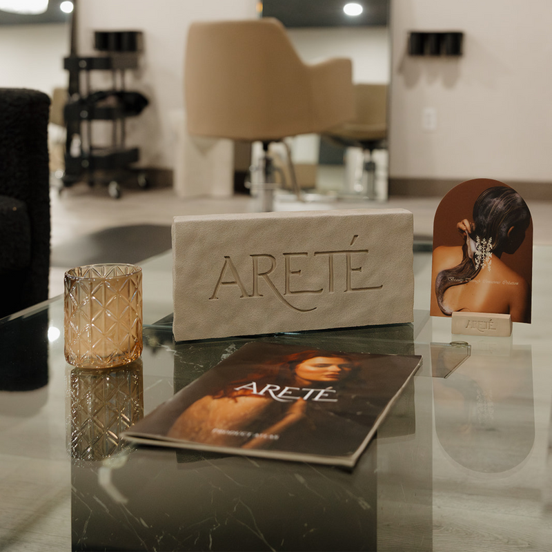 Areté Stone Tabletop Sign