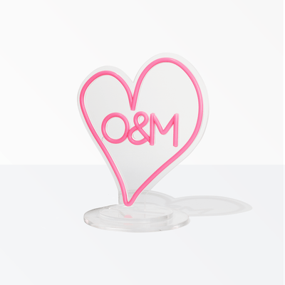O&M Neon Sign with Stand (Small)