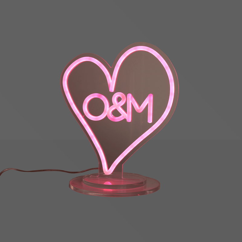 O&M Neon Sign with Stand (Small)
