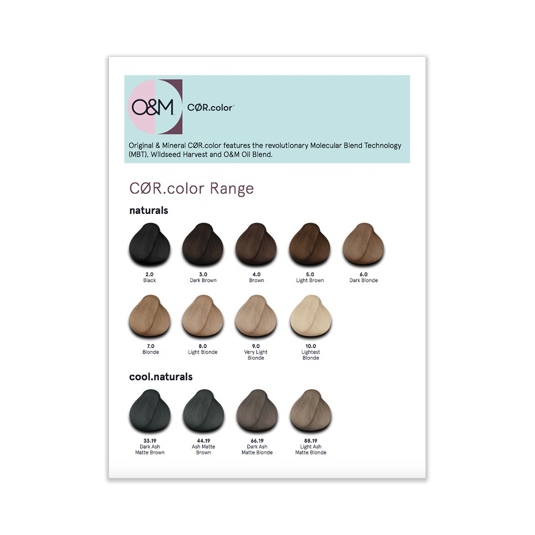 Oram Color O&M | CØR.color Paper Shade Chart – Simply Organic Beauty